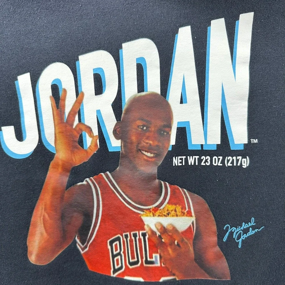 Air Jordan‎ Flight Club XXL Hoodie Black Pullover Michael Jordan Wheaties